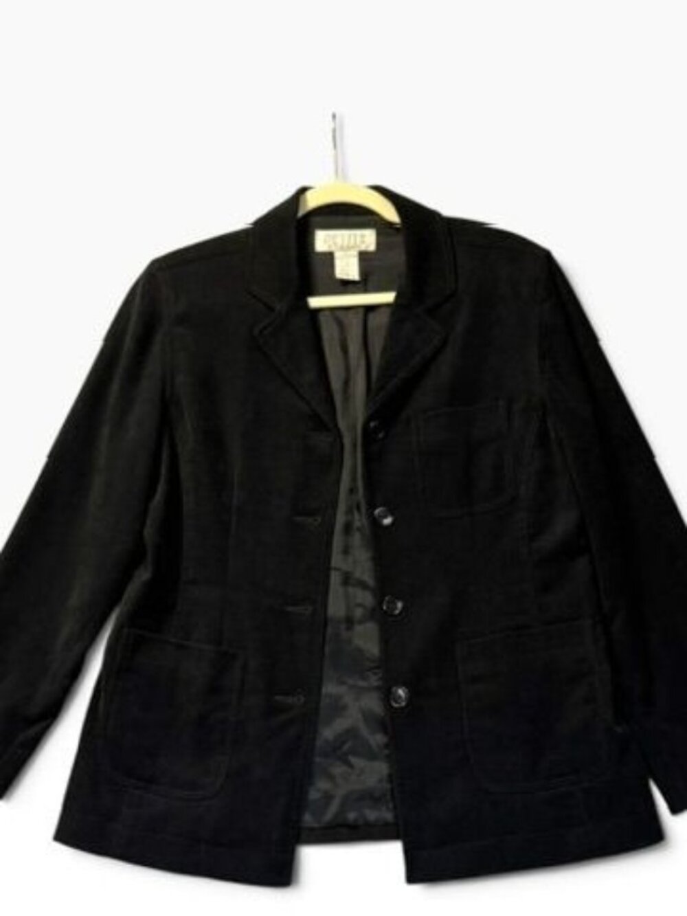 Petite Sophisticate Black Button-Up Blazer Jacket Womens Size 8 Polyester